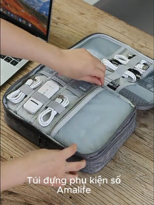 Túi Đựng Đồ Công Nghệ Số Chống Nước 3 Ngăn Lớn – Túi Đựng Phụ Kiện Điện Thoại Máy Tính Có Chống Sốc Chính Hãng Amalife