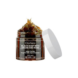 Black Soap With Argan And Rose Gently Soften Skin Shower Gel Exfoliating Body Wash 200g