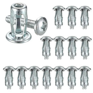 4Pcs Jack Nuts Screw Petal Screw Anchors Petal Expansion Plugs for Curtain Expansion Clamp Petal Rivet Lock Bolt Board Wall Fasteners