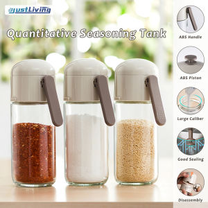 Justliving muối ăn nhà bếp Jar lọ gia vị cố định gram hộ gia đình kiểm soát Lọ Muối gia vị nhà bếp lọ gia vị S đo muối và dụng cụ lắc đường loại đẩy gia vị kiểm soát chai nhà bếp kín hộp gia vị