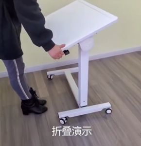 Moveable Bed Side Table with Gas Lift Height Adjustable Patient Elderly Bed Eating Table / Table Lazy / Table Nursing
