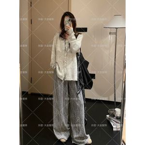 กางเกงขายาวทรงหลวมสบาย ๆ สำหรับผู้หญิง กางเกงขายาวทรงหลวมเอวสูง กางเกงขายาวทรงหลวมสไตล์ใหม่ปี 2025 ทรงหลวมสบาย ๆ