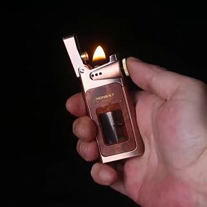 Hột Quẹt Bật Lửa Xăng Đá Honest BCZ-805 Thiết Kế Lộ Thiên Mở Nắp Tự Động Tiện Lợi - Nhiều Màu