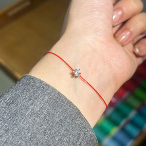 Paris Red Rope Lucky Hand Chain round Diamond Transient Hand Chain Chinese Zodiac Year Six Claw Absolu Silver Hand Rope Fashion Jewelry