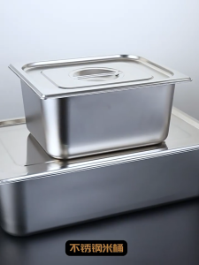 Commercial Grade Stainless Steel Food Containers With Lids Stackable For Restaurants Cafes Buffets Thickened Base