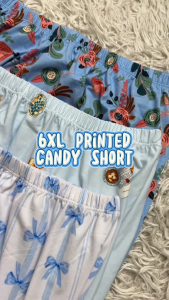 Necessary 6XL Big Size Printed Candy Shorts Womens Cotton Spandex Fit Up to 44-58 inch. Stretchable Soft Lightweight Fabric