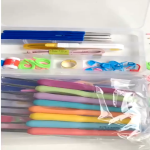 JS SHOP 16 Sizes Crochet Hooks Set Kit Stainless Steel Handmade Needles Stitches Sewing Knitting Weave Craft Yarn Hand Tool Case Set