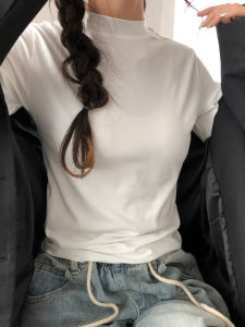 Womens Stand Collar Fleece Lined Base Layer Shirt Velvet Brushed Inner Wear Thermal Top Commute Style High Waist Print