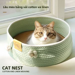 VOA | Seasonal Cotton-Linen Weave Cat Bed