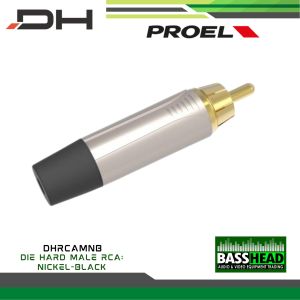 DIE HARD DHRCAMNB Male RCA cable mount connector(Nickel - Black) Proel Basshead