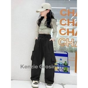 CELANA PANJANG TWILL CARGO CEWEK USIA 7-12 THN/ CLANA CARGO VIRAL KEKINIAN/ CLANA CARGO VIRAL