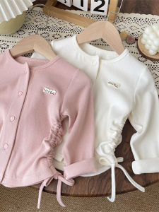 Cute Girls T-shirt Long Sleeve Drawstring