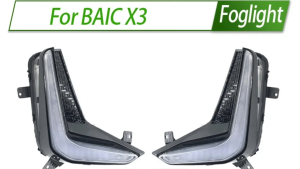For BAIC X3 Foglight Car Fog Light Assembly LED DRL Day Running Light Front Fog Lamp Kit Replacement with Waterproof Housing