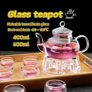 BIBLIO 400ml 600ml Heat-resistant Glass Tea Set with Filter Tea Pot Transparent Teapot