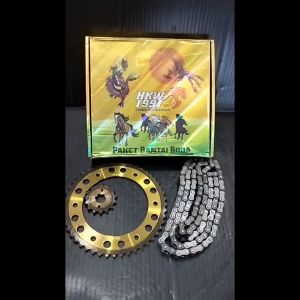 GEAR GIR GIGI TARIK DEPAN BELAKANG PLUS RANTAI SET 15T-49T/428-130L CRF 150 HONDA KUALITAS SUPER