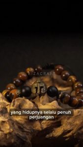 Gelang Aesthetic Pria Wanita Keren Terbaru Tali Serut Batu Kristal Alam Akik Tiger Eye Black Onyx Hitam Cowok Cewek Dewasa Korea Style Import Mewah Elegan