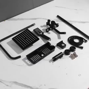 Bộ Vòi Hoa Sen 4 Trong 1 Màu Đen Mờ Đứng Nóng Lạnh Sen Tắm Tăng Áp Cao Tiết Kiệm Nước