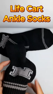 Life Cart 3-Pack Cotton Ankle Socks for Men Breathable & Comfort Fit Sizes 42-46cm