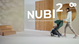 Kinderkraft NUBI 2 Lightweight Stroller Reclining Buggy Lie-Flat Position Folds Automatically Manoeuvrable Adjustable Backrest Adjustable Footrest Waterproof Hood UPF50+ Pink