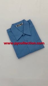 FH041 - KEMEJA PENGAWAS LENGAN PENDEK ( BIRU )COTTON