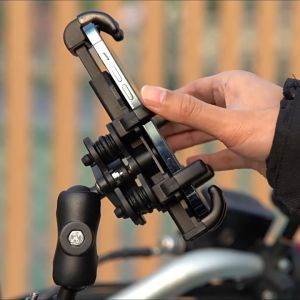 Cellphone Holder Full Alloy 360° Rotatable Adjustable Cp Holder For Motorcycle Phone Stand With/Out Charger Universal Anti-Fall Mobile phone Mount
