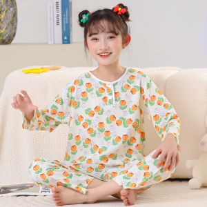 Kids Pajamas Summer Thin Girl Boy Childrens Cotton Silk Homewear Air Conditioning Room Clothing Kids Cartoon Baby Suit
