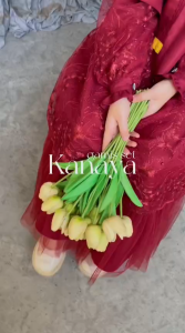 Set Gamis Anak Terbaru Kanaya by Labella (Maroon Black White)