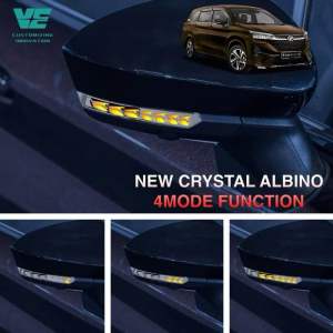 [Perodua Alza Gen 2] Crystal Albino Side Mirror LED with Sequential Signal + Welcome Light