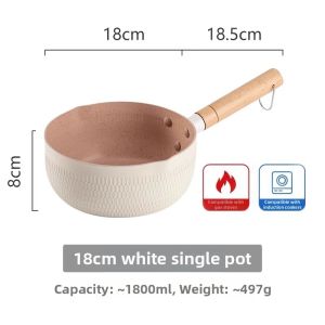 Single Handle Snowpea Pot Small Stir-Fry Pan Non-Stick Perfect for One Person Soup Making Noodle Cooking Gas Stove Induction Ready