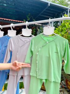 Bộ dài tay cài lệch basic BENTY mát mềm mịn quần áo trẻ em chính hãng an toàn cho làn da bé