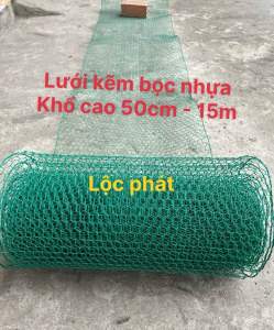 ( Khổ cao 50cm - dài 15m ) Lưới kẽm bọc nhựa xanh cao cấp -chuồng gà vịt - hàng rào .