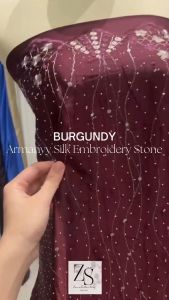 Bahan Kain Armany Silk Embroidery & Satin Bordir Armanii: Harga Per Setengah Meter