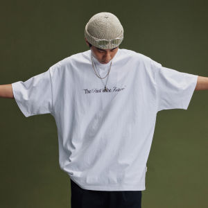 BananaClub Slogan Loose Fit Short Sleeve T-Shirt Fleece Print Basic Casual Cotton round Neck for All Seasons Youth Fashion