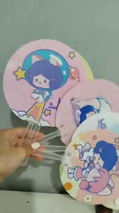 Quạt nhựa cầm tay  Little girl cosplay animal naughty