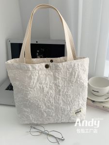 Portable Small Size Underarm Bag Womens Korean Style Flower Pattern Large Capacity Student Office Commuter Canvas Handbag