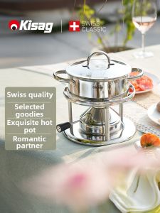 Kisag | Stainless Steel Portable Gas Single Person Hot Pot Stove