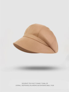 Three-In-One Fisherman Hat Womens Autumn Large Head Circumference Beret Cap Face Slimming Clog Cap Suitable for round Faces