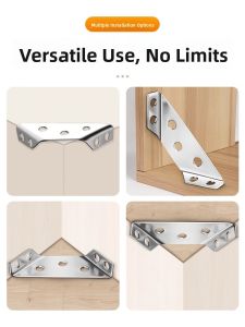 MONLEYTA | Thickened Stainless Steel Angle Code 90 Degree Right Angle Iron Fixed Furniture Chair Strengthening Triangle Support Frame Fixer