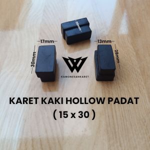 (100Pcs) Karet Kaki Hollow 15x30 Padat Karet Tutup Kaki Meja Kursi Rak Pipa Besi Kotak