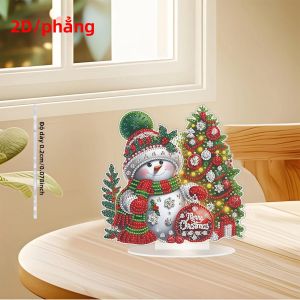 1 Bộ Tranh Gắn Đá Chủ Đề Giáng Sinh Chất Liệu Acrylic Phẳng 2D Trang Trí Để Bàn Vị Trí Đặt Đồ Trang Trí Nhà Cửa