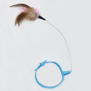 Funny Cat Toy Steel Wire Long Pole Feather Rotating Fishing Stick for Kittens Cute Pet Self-Entertainment Relief Interactive Toy