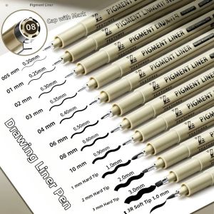 NAIFUNA | Waterproof and Smudge-proof Soft Tip Drawing Pen 0.5mm