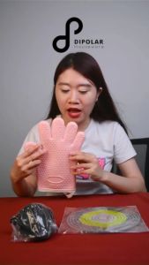 Set Gang Tay Nhấc Nồi Lót Ly Silicon Chịu Nhiệt DIPOLAR Chống Nóng Trơn Trượt Tiện Dụng Trong Nhà Bếp - COMBO01