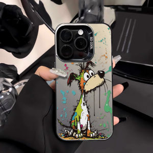 Hard IMD Graffiti Cartoon Duck Phone Case For iPhone 17 Pro Max 16 15 14 13 11 12 8 7 Plus XR XS Air 17promax Painting Cover