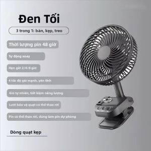 Quạt Cầm Tay 10000mAh Với Pin Có Thể Tháo Rời Làm Quạt Kẹp Tự Động Dao Động Kiêm Sạc Dự Phòng Mini Cho Gia Đình Ngoài Trời Cắm Trại