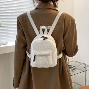 Tas Ransel Mini Bulu Wanita Bag Sekolah Kecil Remaja Fashion Kuliah Lucu Aesthetic Korea