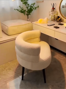 【COD-24 Hours Shipped】Nordic Style Bobo Cashmere Sofa Chair Makeup Chair Single Sofa Chair Leisure Chair Lazy Person Home Bedroom Chair Dresser Chair Girl Backrest Cosmetic Casual Chair