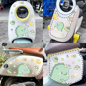 น่ารัก ไดโนเสาร์สติกเกอร์รูปลอกสําหรับยานพาหนะไฟฟ้า Yidi Aima วัวน้อยเก้าหมายเลขสติกเกอร์รถยนต์เต็มบางรายว่ากันน้ําตกแต่ง