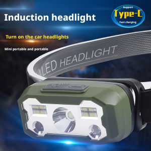 ESMARTER | Dual-Source Induction Headlamp Super Bright Night Fishing Light Specialized Head-Worn Outdoor Mountain Climbing Mini Flashlight