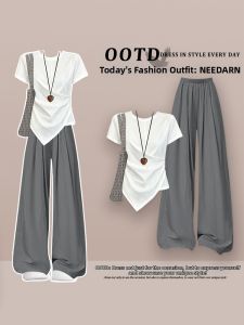 NEEDARNA | Stylish Short Sleeve T-Shirt Casual Pants